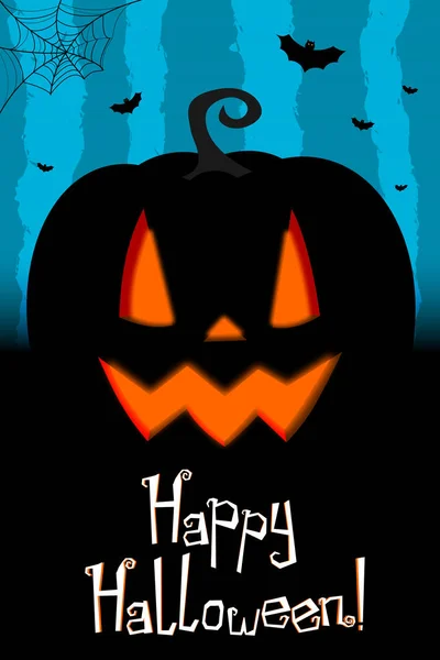 Cartão Halloween Bruxa Uma Abóbora Feliz Halloween — Fotografia de Stock