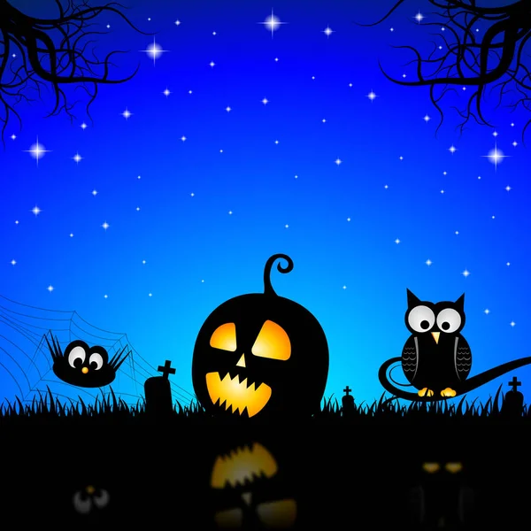 Halloween Plakát Šablona Ilustrace — Stock fotografie