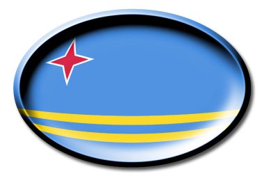 Aruba - beyaz arka plan üzerinde yuvarlak bayrağı.