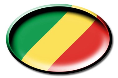 Kongo - beyaz arka plan üzerinde yuvarlak Cumhuriyeti bayrağı.