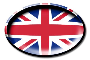 Büyük Britanya - beyaz arka plan üzerinde yuvarlak bayrağı.