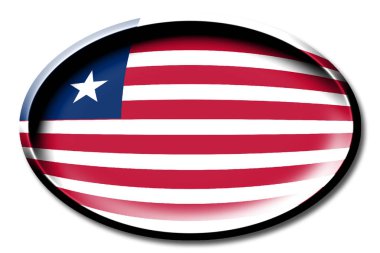 Liberya - beyaz arka plan üzerinde yuvarlak bayrağı.