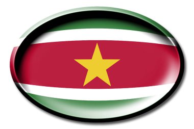Surinam - beyaz arka plan üzerinde yuvarlak bayrağı.