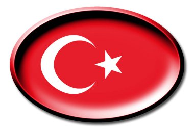 Türkiye - beyaz arka plan üzerinde yuvarlak bayrağı.