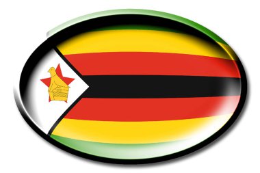 Zimbabve - beyaz arka plan üzerinde yuvarlak bayrağı.