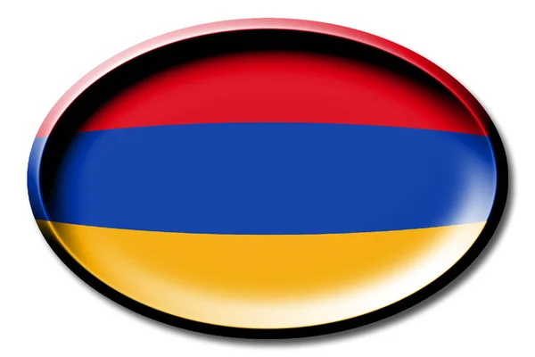 Flaga Armenii Okrągłe Białym Tle — Zdjęcie stockowe