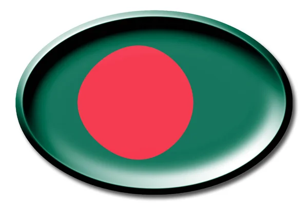 Прапор Бангладеш Круглі Білому Тлі — стокове фото