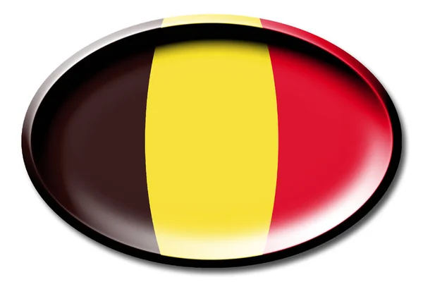 Σημαία Του Βελγίου Στρογγυλό Λευκό Φόντο — Φωτογραφία Αρχείου