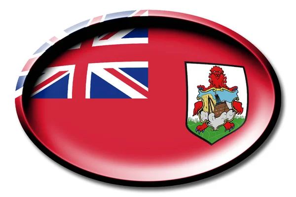 百慕大旗子 圆在白色背景 — 图库照片