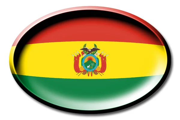 Σημαία Της Βολιβίας Στρογγυλό Λευκό Φόντο — Φωτογραφία Αρχείου