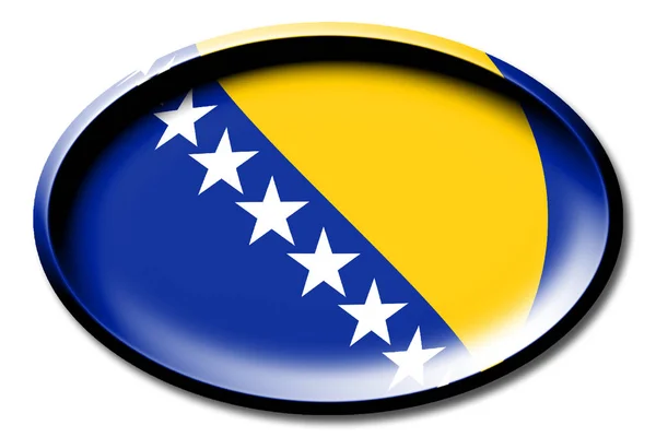 Bandiera Della Bosnia Giro Sfondo Bianco — Foto Stock