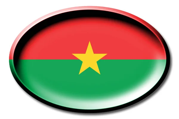 Flagge Der Burkina Faso Rund Auf Weißem Hintergrund — Stockfoto