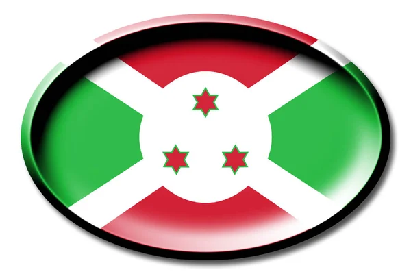 Vlag Van Burundi Ronde Witte Achtergrond — Stockfoto