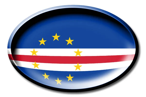 Прапор Кабо Верде Круглі Білому Тлі — стокове фото