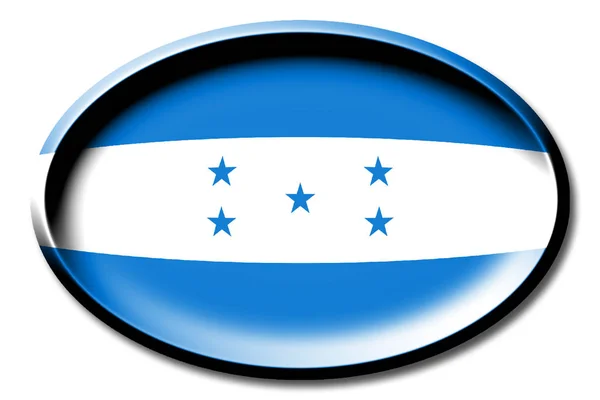 Flagga Honduras Runda Vit Bakgrund — Stockfoto