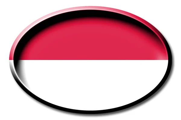 Bandeira Indonésia Redondo Sobre Fundo Branco — Fotografia de Stock