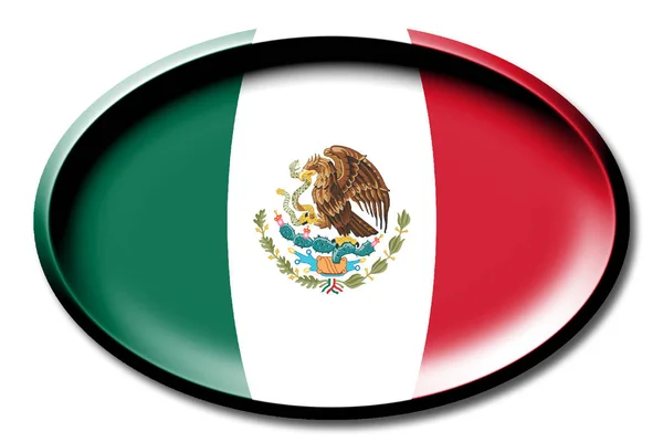 Flag Mexico White Background — Stock Photo, Image