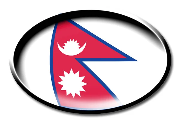 Флаг Непала Круглый Белом Фоне — стоковое фото