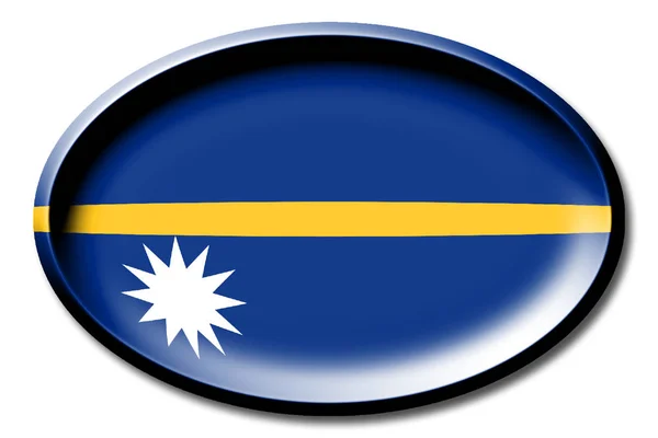 瑙鲁的旗子 圆在白色背景 — 图库照片
