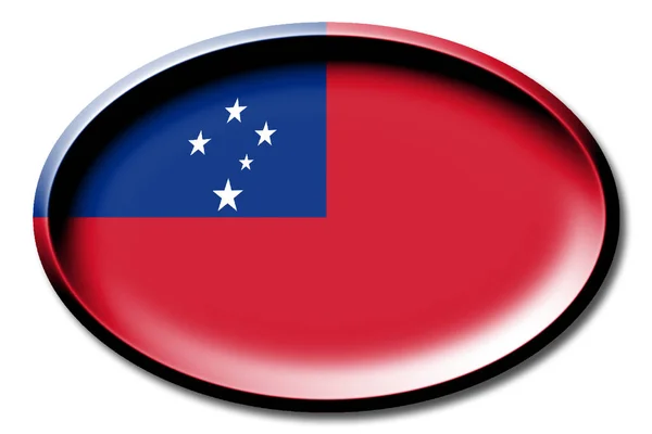 Vlajka Samoy Kulatý Bílém Pozadí — Stock fotografie