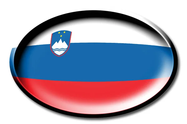 Bandeira Eslovénia Redondo Sobre Fundo Branco — Fotografia de Stock