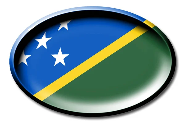 Flagge Der Salomonen Rund Auf Weißem Hintergrund — Stockfoto