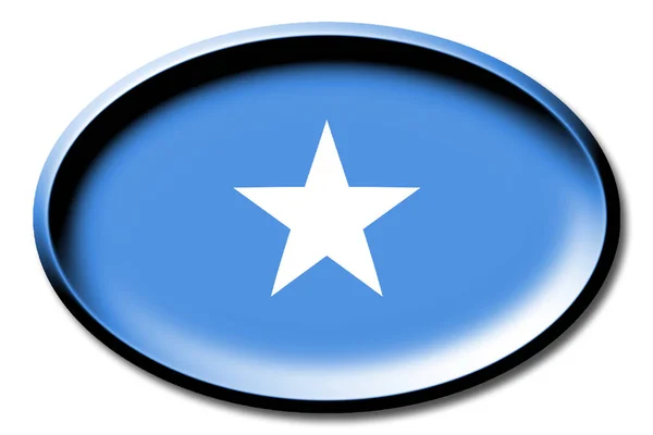 索马里的旗子 圆在白色背景 — 图库照片
