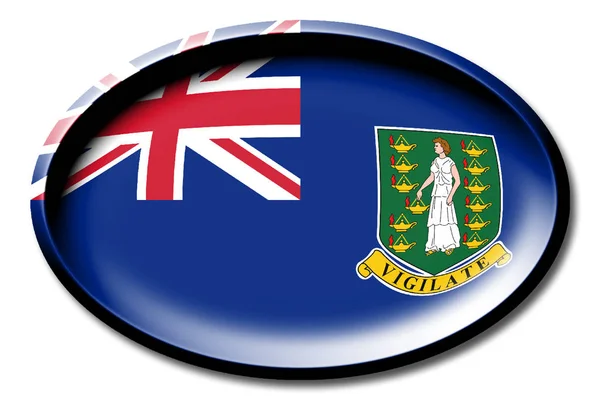 Flagga Brittiska Jungfruöarna Runda Vit Bakgrund — Stockfoto