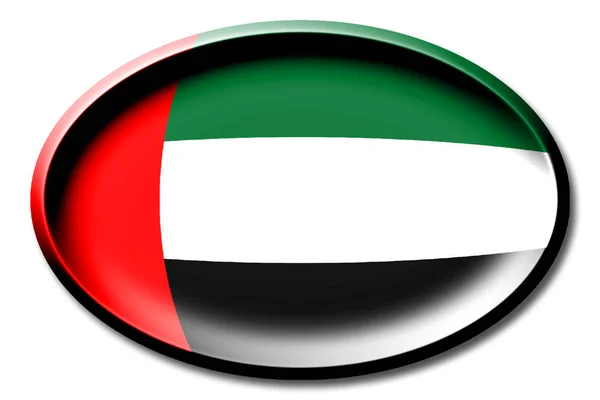 Flagga Förenade Arabemiraten Runda Vit Bakgrund — Stockfoto