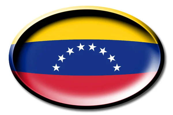 Flagge Von Venezuela Rund Auf Weißem Hintergrund — Stockfoto