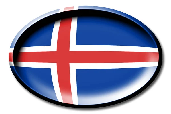 Flag Iceland White Background — Stock Photo, Image