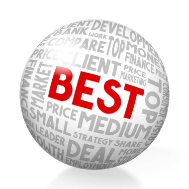 En iyi konsept - küre, beyaz arka plan.