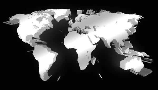 世界地図 黒背景 — ストック写真