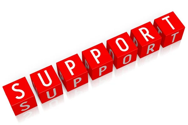 Support Cube Word — Stock Photo, Image