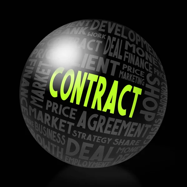 Contract Concept Sphere Shape Black Background — Stock Photo, Image