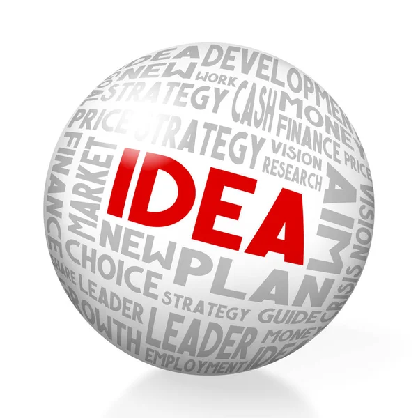 Idea Concept Sfera Sfondo Bianco — Foto Stock