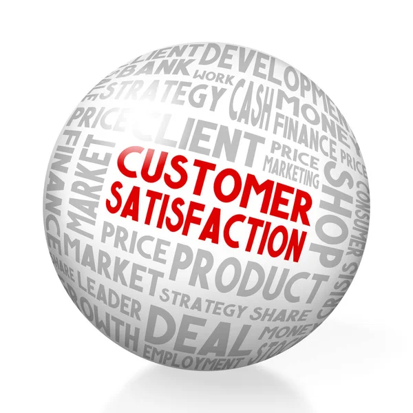 Customer Satisfaction Concept Sphere White Background — Stock Photo, Image