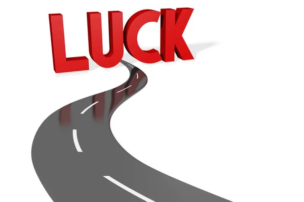 Luck Road Concept White Background — Stock Photo, Image