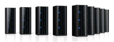 3D sunucuları illüstrasyon - büyük konular için depolama, veri merkezi, hosting, Internet vb gibi..