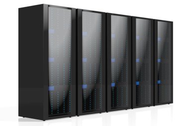 3D sunucuları illüstrasyon - büyük konular için depolama, veri merkezi, hosting, Internet vb gibi..