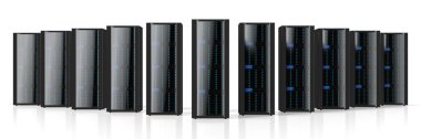 3D sunucuları illüstrasyon - büyük konular için depolama, veri merkezi, hosting, Internet vb gibi..