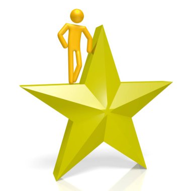 3D yıldız insan çizgi film karakteri