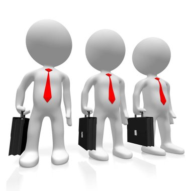 3D çizgi film karakterleri - işadamları kavramı