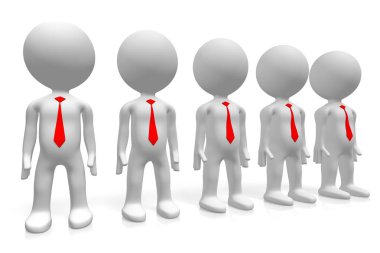 3D çizgi film karakterleri - ekip çalışması kavramı