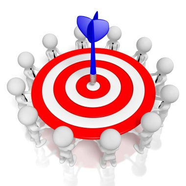 3D çizgi film karakterleri - takım çalışması, başarı kavramı