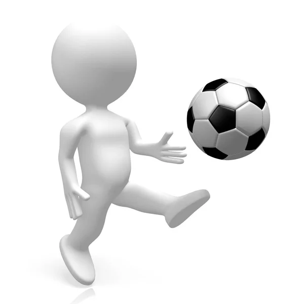 Cartoon Character Playing Soccer — Stock Photo, Image