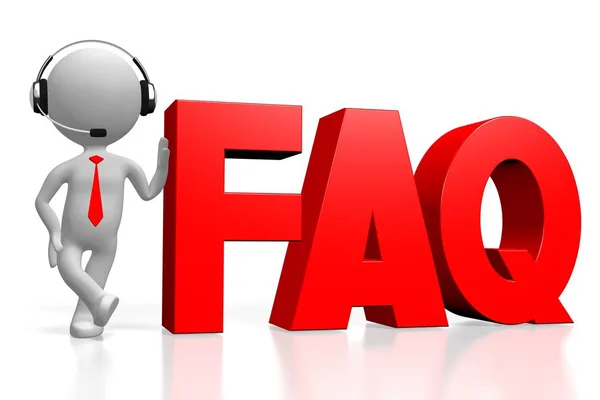 Cartoon Character Faq Frequently Asked Questions Concept — Stock Photo, Image