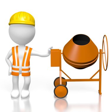 Beton karıştırıcı ile 3D işçi
