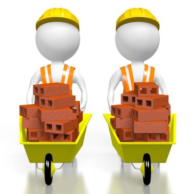 tuğla ile 3D işçi