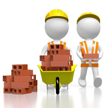tuğla ile 3D işçi